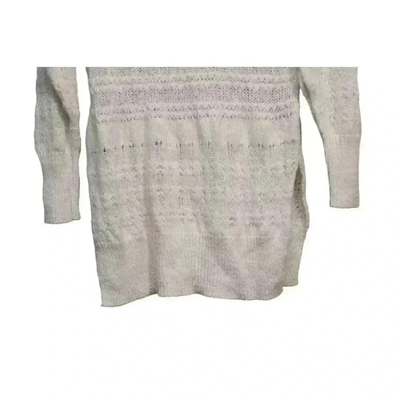 Free People Tunic Sweater Blouse Size Small Ivory Open Knit Boho Oversized Cozy - Picture 10 of 12